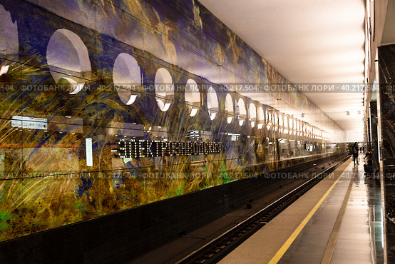 View of the new metro station Elektrozavodskaya on the Bolshaya Koltsevaya Line in Moscow. Russia (2023 год). Редакционное фото, фотограф Наталья Волкова / Фотобанк Лори