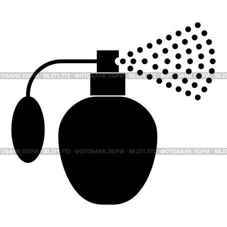 Vintage spray Old aerosol perfume Essence in container Flacon Glass bottle perfume with pump cloud bubble Fragrance retro concept icon black color vector illustration flat style simple image. Vintage spray Old aerosol perfume Essence in container Flacon Glass bottle perfume with pump cloud bubble Fragrance retro concept icon black color vector illustration flat style image. Стоковая иллюстрация, агентство Ingram Publishing / Фотобанк Лори