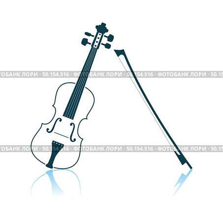 Violin Icon. Shadow Reflection Design. Vector Illustration. Стоковая иллюстрация, агентство Ingram Publishing / Фотобанк Лори