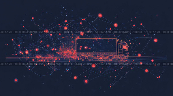 visibility pulsating supply chain map ai generated. Стоковое AI-изображение, AI-художник Vectorwin / Фотобанк Лори