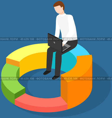 Visualize with business analytics. People work with statistical data analysis, changing indicators. Employees analyze statistical indicators, business data. Characters work with marketing research. Employees analyze statistical indicators, business data. Characters work with marketing research. Стоковая иллюстрация, агентство Ingram Publishing / Фотобанк Лори