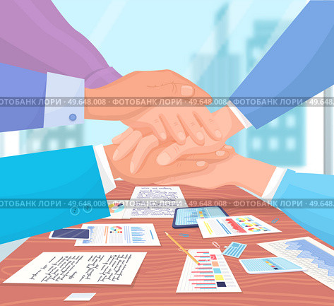 Visualize with business analytics. People work with statistical data analysis, changing indicators. Employees analyze statistical indicators, business data. Characters work with marketing research. Employees analyze statistical indicators, business data. Characters work with marketing research. Стоковая иллюстрация, агентство Ingram Publishing / Фотобанк Лори