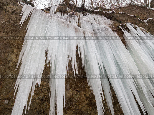 Водопад на ручье Задубнова Караулка, зимой. Стоковое фото, фотограф Алексей Букреев / Фотобанк Лори