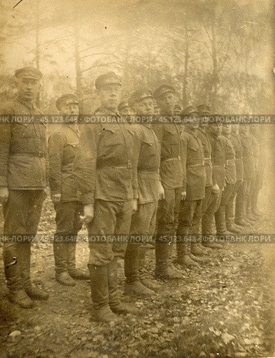 Военнослужащие РККА, строй, СССР, 1940-е гг. Стоковое фото, фотограф Retro / Фотобанк Лори