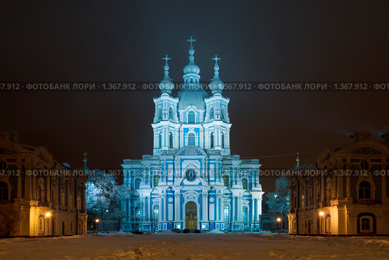Воскресенский собор Смольного монастыря. Санкт-Петербург (2010 год). Стоковое фото, фотограф Александр Алексеев / Фотобанк Лори