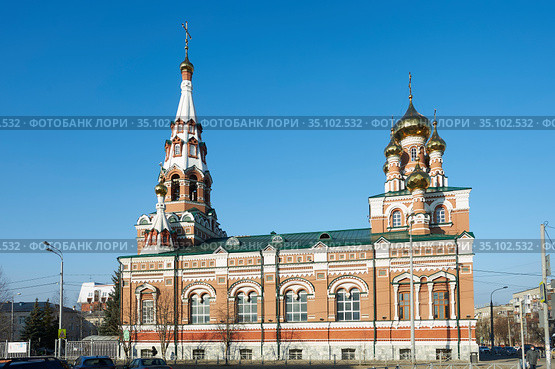 Вознесенско-Феодосиевская церковь в городе Перми, приход Вознесения Господня Пермской епархии Русской Православной Церкви, купеческая церковь (2020 год). Редакционное фото, фотограф Юрий Карачев / Фотобанк Лори