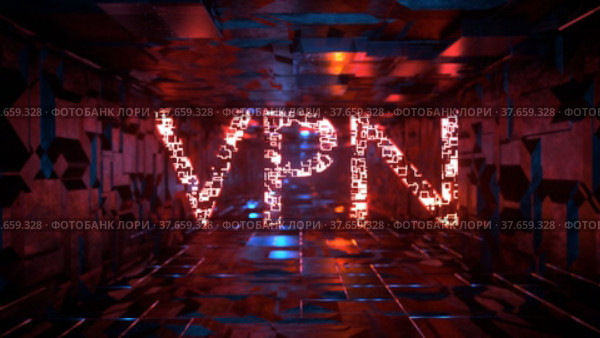 VPN concept. Virtual private network. Rotation of the camera in the tunnel with the inscription VPN. Стоковое видео, видеограф Alexander / Фотобанк Лори