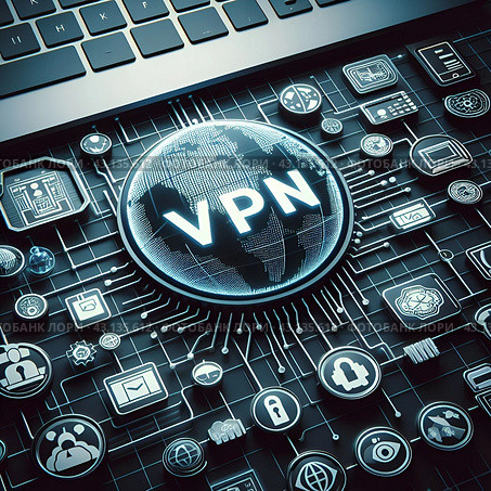 Vpn, сервер, сеть, доступ, защита, приватный, онлайн, технология, интернет, информация, виртуальный, безопасный, защита, подключение, connect, концепция, компьютер, бизнес, данные, фон, символ, слово, успех, текст, аббревиатура, киберпространство, буква, алфавит, знак, услуга, сообщение, брандмауэр, коммуникация, финансовая, личная, цензура, свобода, слова, шифрование, защита, закон, блокировка, россия, Стоковое AI-изображение, AI-художник Ефимчик Елена Николаевна / Фотобанк Лори
