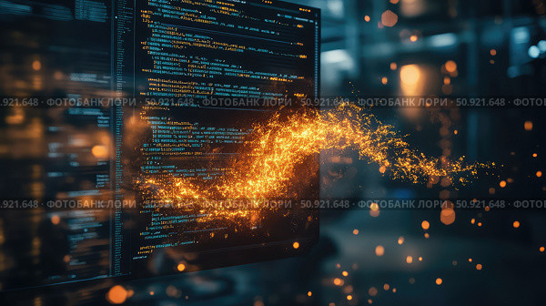 vs dissolving code editor ai generated. Стоковое AI-изображение, AI-художник Vectorwin / Фотобанк Лори