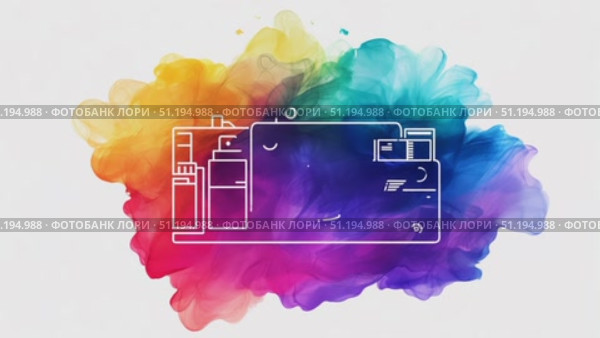 Watch colorful smoke swirl and blend into vibrant shades of blue and pink against a bright background, creating an artistic and mesmerizing effect. Стоковое AI-видео, аниматор Данила Большаков / Фотобанк Лори