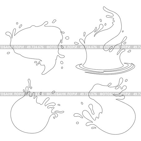 Water and juice splash liquide. Black doodle line. A drop shape, simple yet profound symbol of liquidity A dripped droplet, silent player in theater of fluid dynamics A spill shape, unexpected. Water and juice splash liquide. A dripped droplet, moment frozen in dance of fluid motion A spill shape, chaotic canvas. Стоковая иллюстрация, агентство Ingram Publishing / Фотобанк Лори