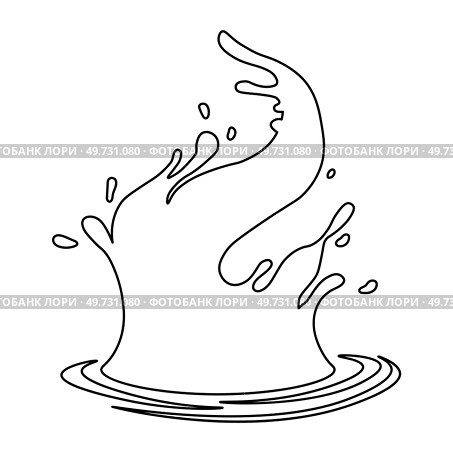 Water and juice splash liquide. One line stroke outline vector Illustration A dripped droplet, solitary actor in play of liquids A spill shape, unscheduled painting etched by accident A water splash. Water and juice splash liquide. A spill shape, abstract artists delight born from accident A water splash, fleeting. Стоковая иллюстрация, агентство Ingram Publishing / Фотобанк Лори
