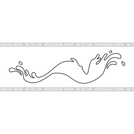 Water and juice splash liquide. One line stroke outline vector Illustration A wave shape, beautiful echo of oceans song A drop shape, humble manifestation of liquid state A dripped droplet, solitary. Water and juice splash liquide. A dripped droplet, micro tale of gravity and surface tension A spill shape, abstract. Стоковая иллюстрация, агентство Ingram Publishing / Фотобанк Лори