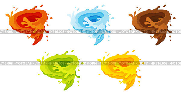 Water and juice splash liquide. Vector Illustration. A wave shape, sculpted testament to oceans rhythm A drop shape, gentle whisper of fluid dynamics A dripped droplet, delicate dancer in ballet. Water and juice splash liquide. A drop shape, minimalist representation of liquid in motion A dripped droplet, Стоковая иллюстрация, агентство Ingram Publishing / Фотобанк Лори