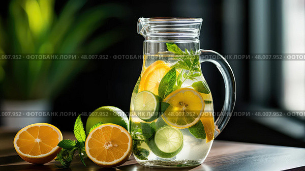 water detox vegan food ai generated. Стоковое AI-изображение, AI-художник Vectorwin / Фотобанк Лори