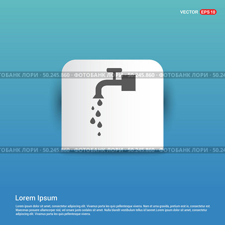 Water Tap Icon - Blue Sticker button. Стоковая иллюстрация, агентство Ingram Publishing / Фотобанк Лори