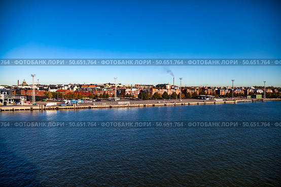 Waterfront Cityscape on a Clear Day in Helsinki, Finland With Copy Space (2024 год). Редакционное фото, фотограф Aleksandr Golubev / Фотобанк Лори