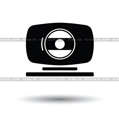 Webcam icon. Black background with white. Vector illustration. Стоковая иллюстрация, агентство Ingram Publishing / Фотобанк Лори