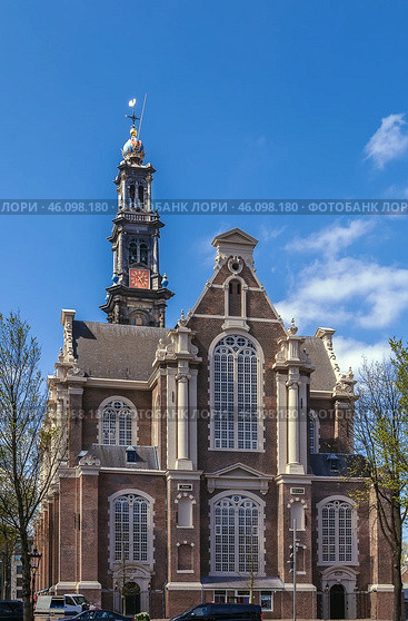 Westerkerk (Western Church), Amsterdam (2016 год). Стоковое фото, фотограф Boris Breytman / Фотобанк Лори