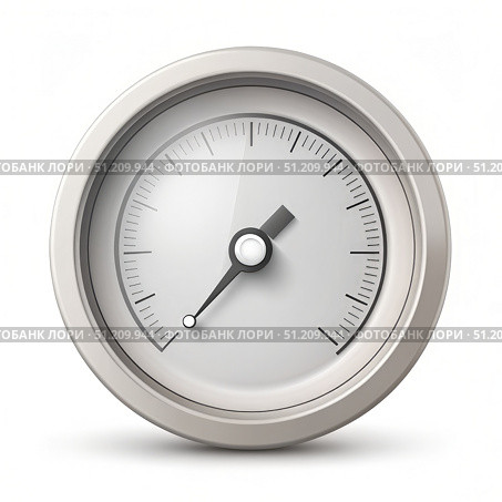 White and Gray Manometer Icon on a White Background. Generative AI. Стоковое AI-изображение, AI-художник Roman Zavorotny / Фотобанк Лори