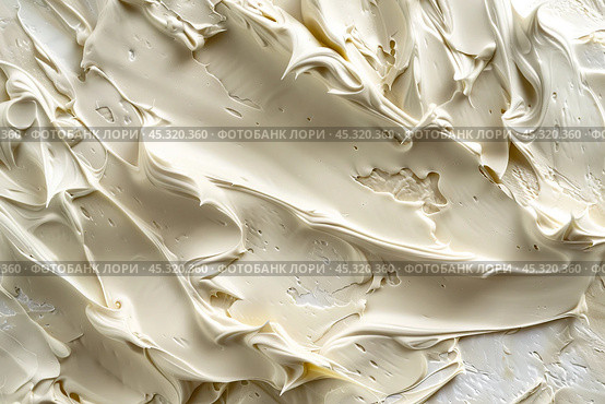White cream texture background. Body lotion swipe swatch. Skincare mask. Cosmetic face serum smudge. Moisturizer smooth smear. Trendy bio selfcare beauty product. Peptides, ceramides, retinol. CC, BB. Стоковое AI-изображение, AI-художник Евгений Демидюк / Фотобанк Лори