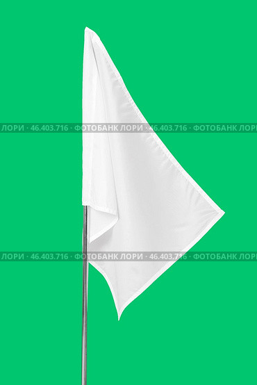 White flag on color background. Стоковое фото, фотограф Pixel_shot / Фотобанк Лори