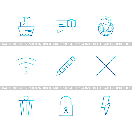 wifi , dustbin , pencil , lock , user interface icons , arrows , navigation , wifi , internet , technology , apps , icon, vector, design,  flat,  collection, style, creative,  icons. Стоковая иллюстрация, агентство Ingram Publishing / Фотобанк Лори