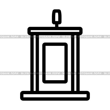 Witness Stand Icon. Editable Bold Outline Design. Vector Illustration. Стоковая иллюстрация, агентство Ingram Publishing / Фотобанк Лори