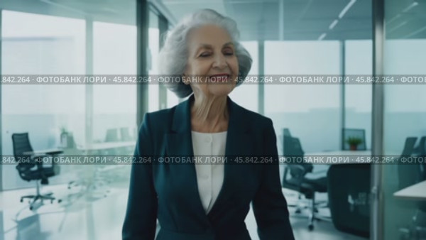 Woman in a suit is going in front of a window. Стоковое AI-видео, аниматор Sergey Grishin / Фотобанк Лори
