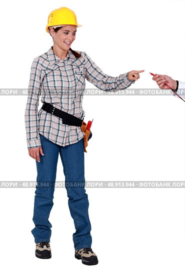 Worker reaching out. Стоковое фото, агентство Ingram Publishing / Фотобанк Лори