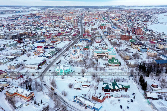 Ямало-Ненецкий Автономный округ. Салехард. Панорамный вид на город (2021 год). Стоковое фото, фотограф Александр Рюмин / ТАСС / Фотобанк Лори