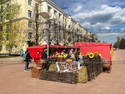 Ярмарка на улице Крупская. Московская область, город Балашиха (2023 год). Редакционное фото, фотограф Овчинникова Ирина / Фотобанк Лори