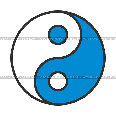 Yin And Yang Icon. Editable Bold Outline With Color Fill Design. Vector Illustration. Стоковая иллюстрация, агентство Ingram Publishing / Фотобанк Лори