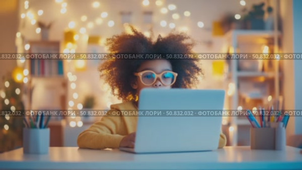 Young Learner: A Student's Digital World of Discovery. Стоковое AI-видео, аниматор Данила Большаков / Фотобанк Лори