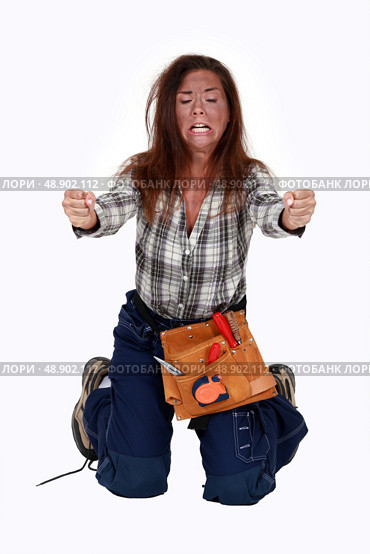Young woman electrocuted. Стоковое фото, агентство Ingram Publishing / Фотобанк Лори