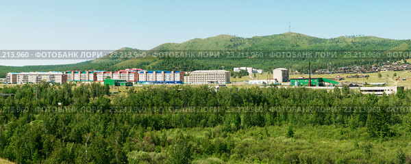 Забайкалье, Агинский район, п. Новоорловск, панорама. Стоковое фото, фотограф Валерий Лаврушин / Фотобанк Лори