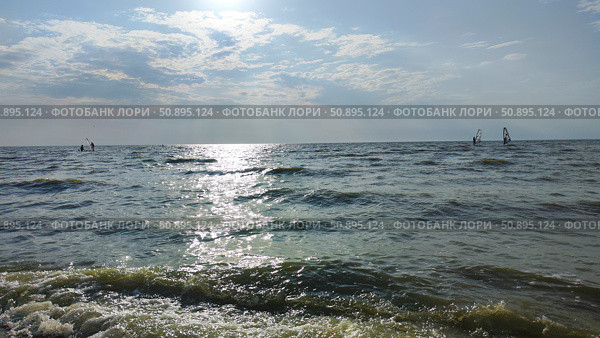 Закат, Азовское море, Павло-Очаковская коса. Стоковое фото, фотограф Ирина / Фотобанк Лори
