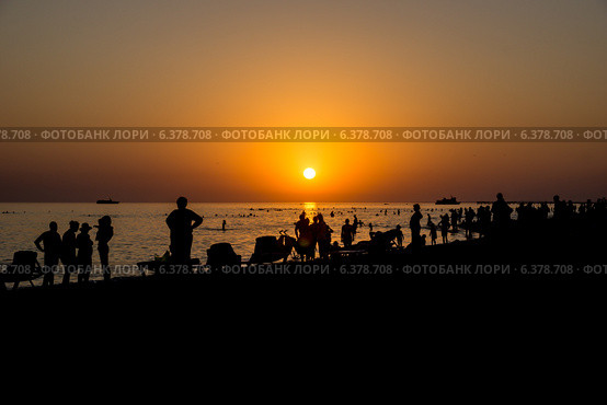 Закат на пляже (2012 год). Стоковое фото, фотограф Александр Антонников / Фотобанк Лори
