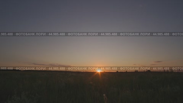 Закат Солнца на поле. Стоковое видео, видеограф Павел Т. / Фотобанк Лори