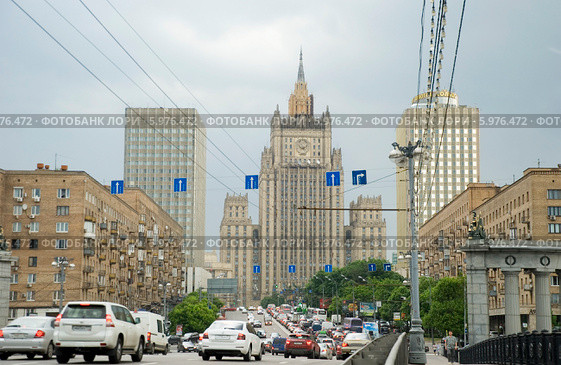 Здание Министерства иностранных дел РФ. Москва (2014 год). Редакционное фото, фотограф Александр Щепин / Фотобанк Лори