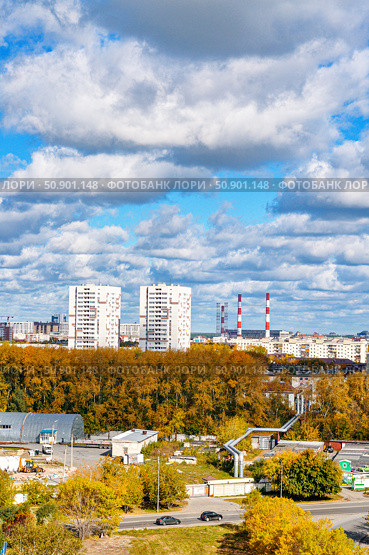 Здания жилого комплекса "Соседи". Город Тюмень (2018 год). Стоковое фото, фотограф Александр Тараканов / Фотобанк Лори