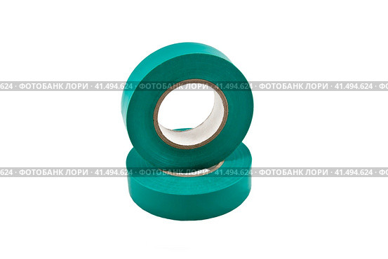 Зеленая изоляционная лента для изоляции электрических проводов. Green insulating tape to insulate of electrical wires. Стоковое фото, фотограф Татьяна Д / Фотобанк Лори