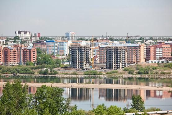 Жилая застройка. Микрорайон "Лисиха", г.Иркутск. Стоковое фото, фотограф Игнатьев Михаил / Фотобанк Лори