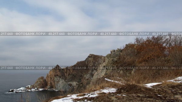 Зимний мыс. Стоковое видео, видеограф Кузнецов Александр / Фотобанк Лори