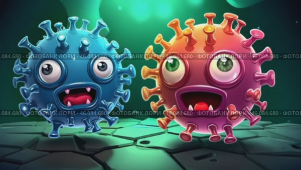 Zombie virus emoji. Coronavirus illustration. Covid Virus cartoon on green background. Bacteria illustration. Стоковое AI-видео, аниматор Ирина Старикова / Фотобанк Лори